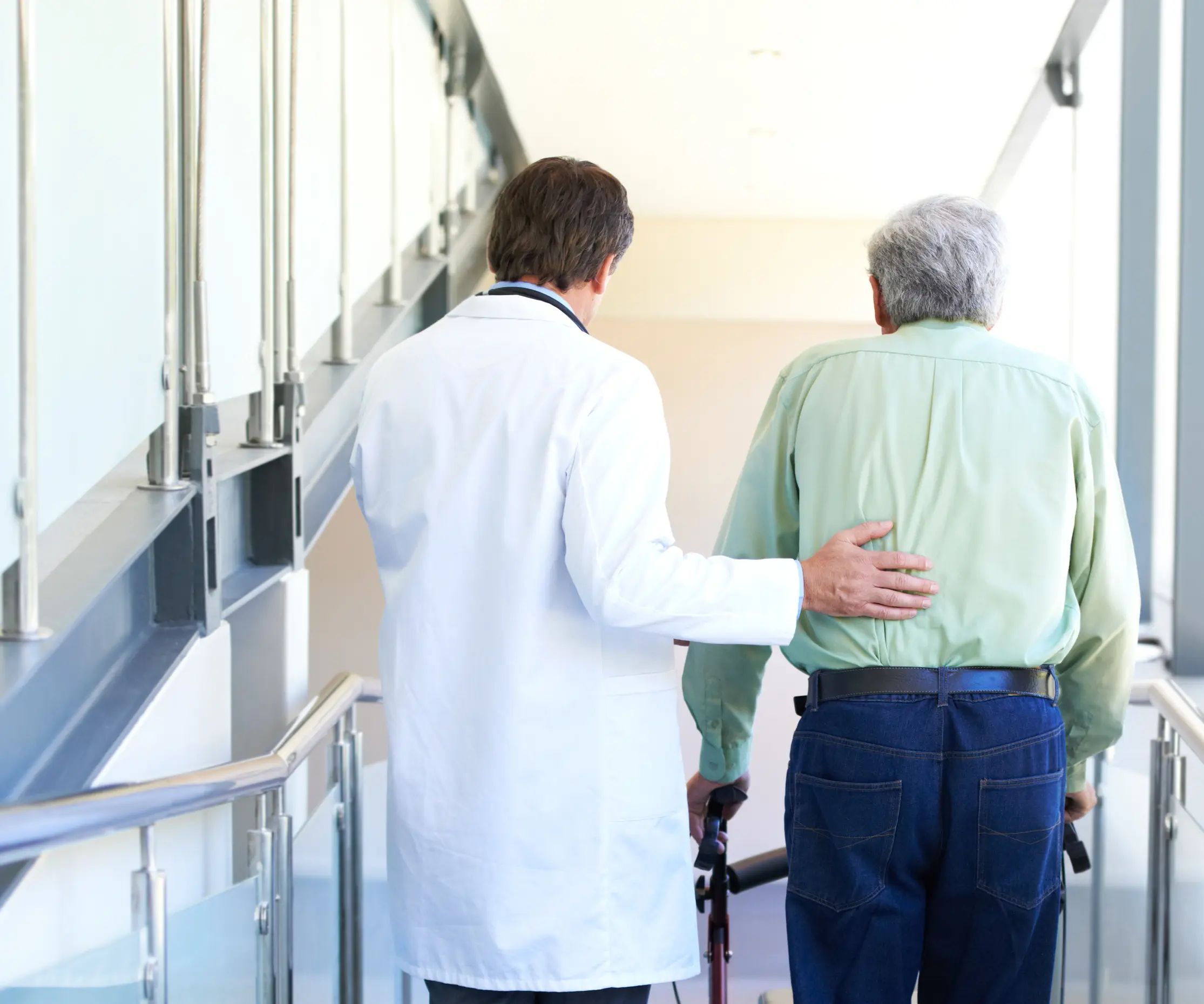 Doctor and Man with Walker - Center Align